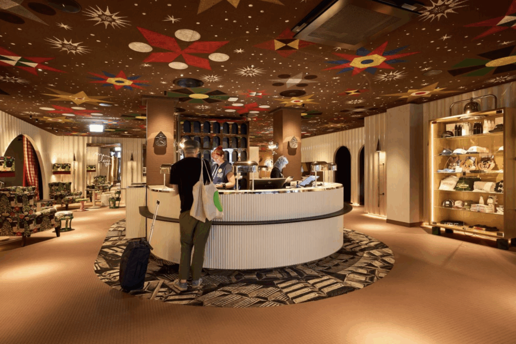 moquette imprimée sur-mesure pour les chambres de l'hôtel Mama Shelter Zürich, représentant des tablettes de chocolat, design baptiste vandaele